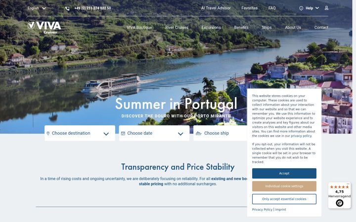 Screenshot of viva-cruises.com