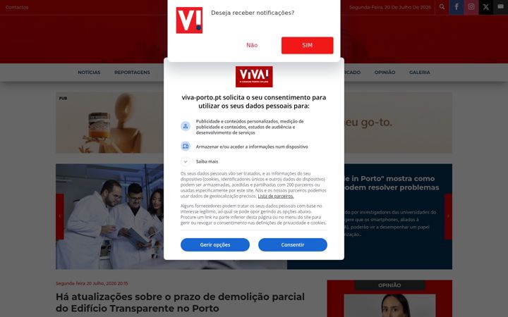 Screenshot of viva-porto.pt