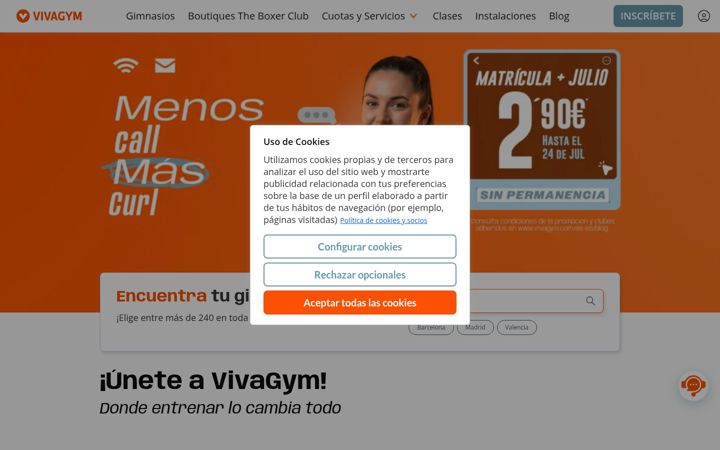 Screenshot of vivagym.com