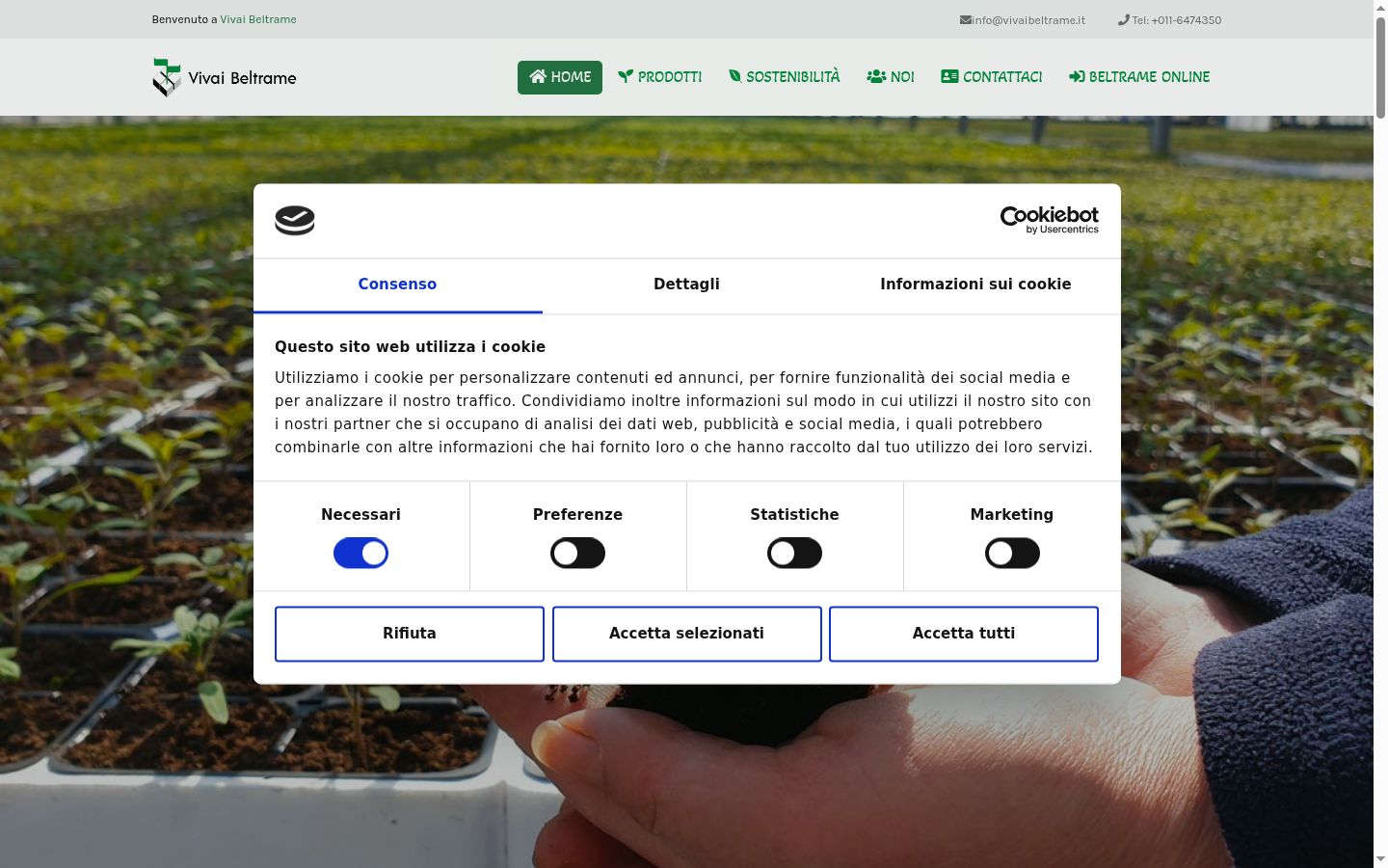 Screenshot van de toestemmingsbanner zoals getoond vóór enige interactie