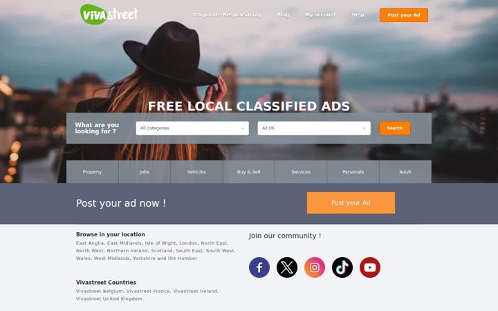 Screenshot of vivastreet.co.uk