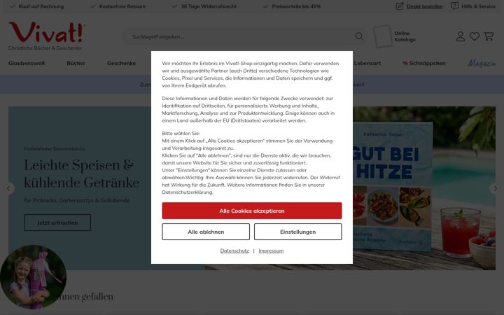 Screenshot of vivat.de