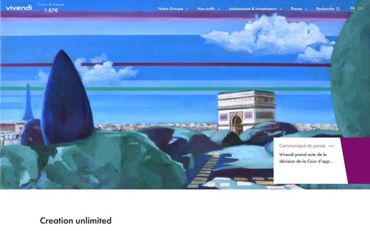 Screenshot of vivendi.com