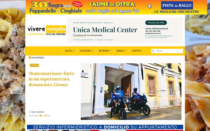 Screenshot of viveresenigallia.it