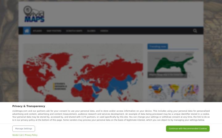 Snímek obrazovky vividmaps.com