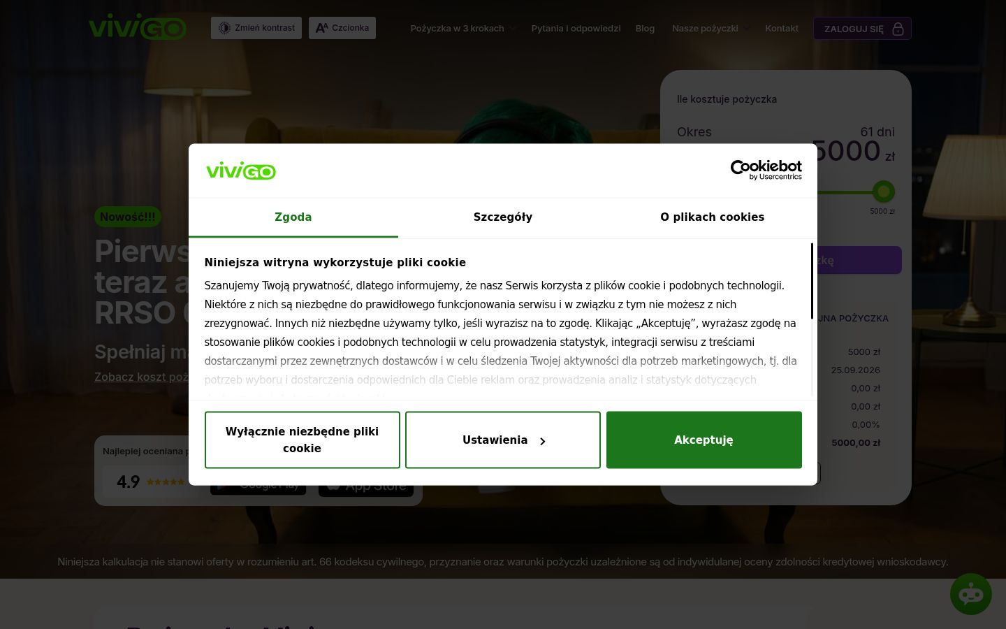 Képernyőkép a bármilyen interakció előtt megjelenő hozzájárulási bannerről