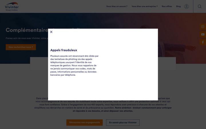 Screenshot of vivinter.fr