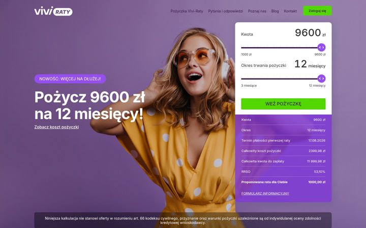 Screenshot of viviraty.pl