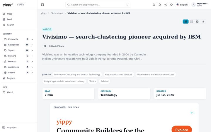 Screenshot of vivisimo.com
