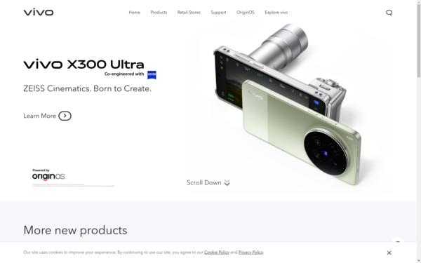 Screenshot of vivo.com