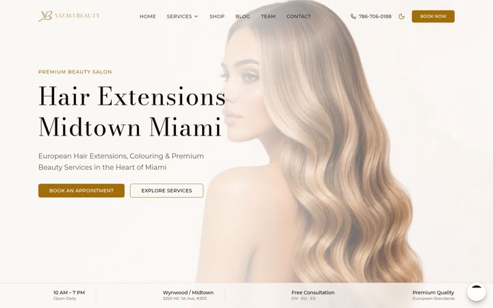 Snímek obrazovky vizavibeauty.com