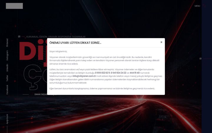 Screenshot of vizyoner.com.tr