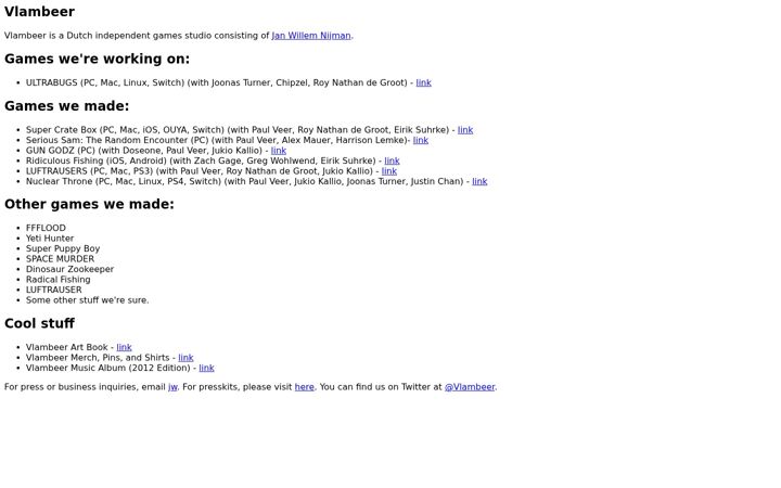 Screenshot of vlambeer.com