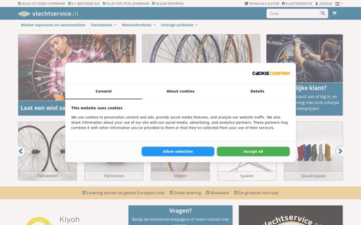 Captură de ecran a vlechtservice.nl