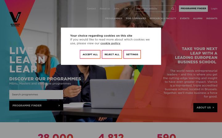 Screenshot of vlerick.com