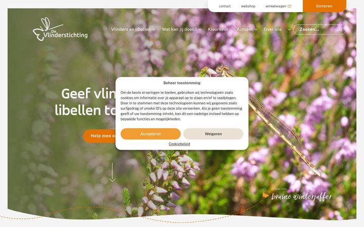 Screenshot di vlinderstichting.nl