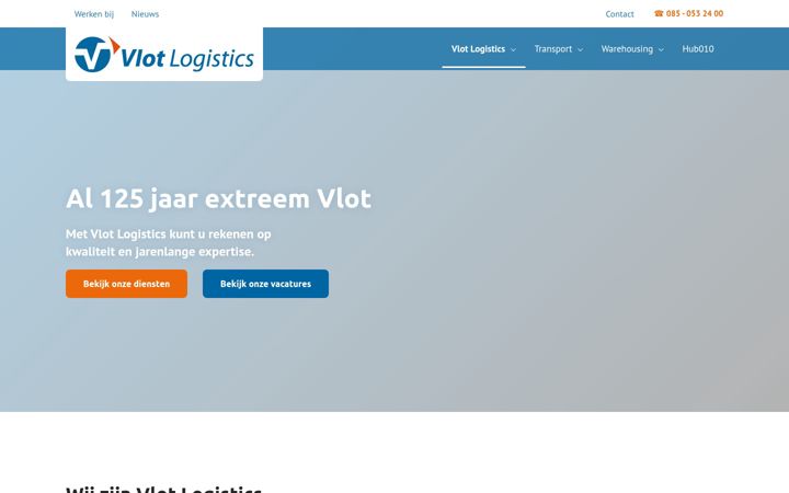 Skærmbillede af vlotlogistics.nl