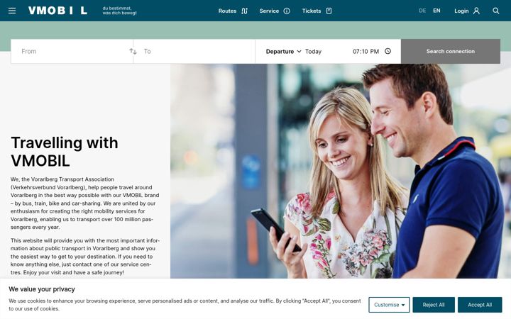 Screenshot of vmobil.at