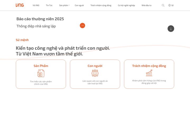 Screenshot of vng.com.vn