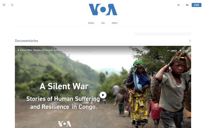 Screenshot of voaafrica.com