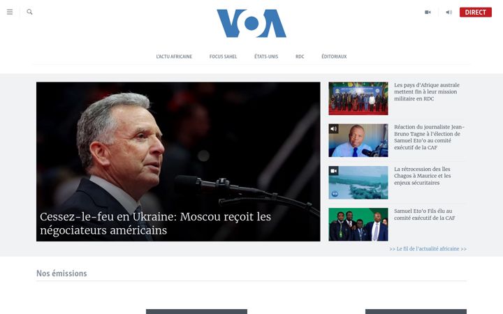 Screenshot of voaafrique.com