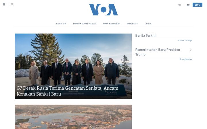 Screenshot of voaindonesia.com