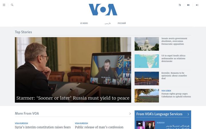 Posnetek zaslona voanews.com