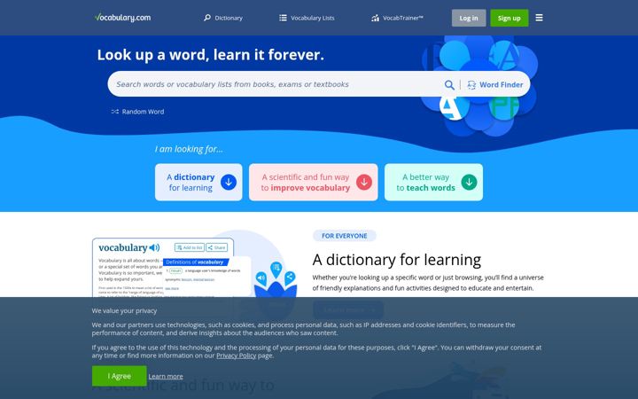 Snímek obrazovky vocabulary.com
