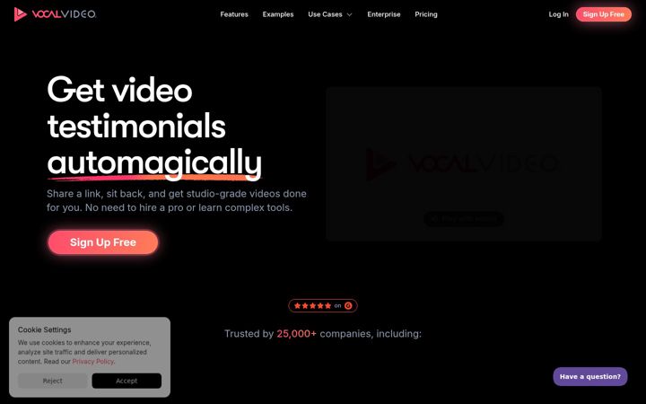 Screenshot of vocalvideo.com