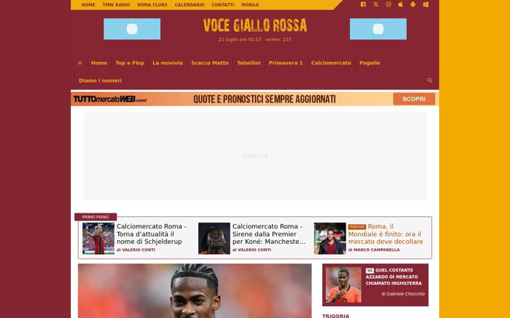 Screenshot of vocegiallorossa.it