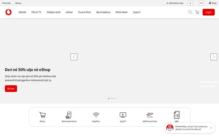 Snimka zaslona za vodafone.al