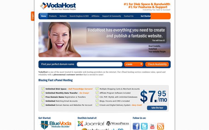 Screenshot of vodahost.com