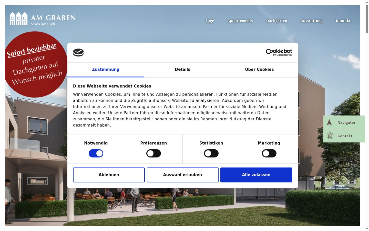 Screenshot of the consent banner shown before any interaction
