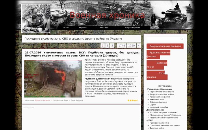 Screenshot του voenhronika.ru