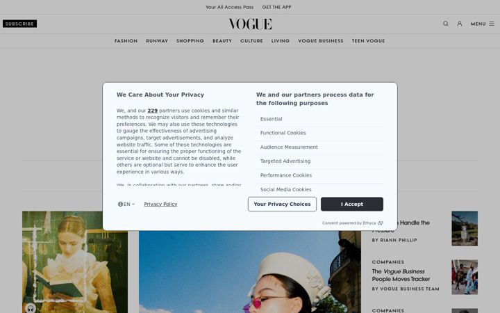 Ekrānuzņēmums no vogue.com