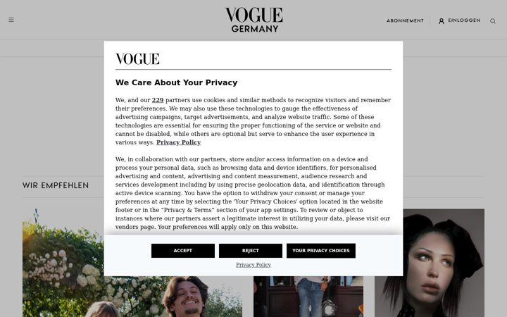 Screenshot of vogue.de