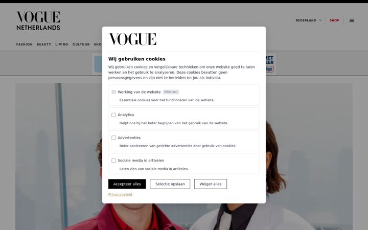 Screenshot of vogue.nl