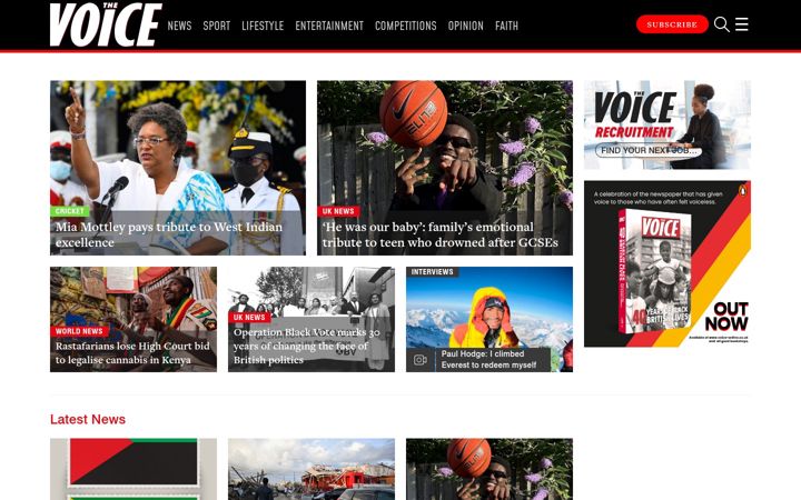 Screenshot of voice-online.co.uk