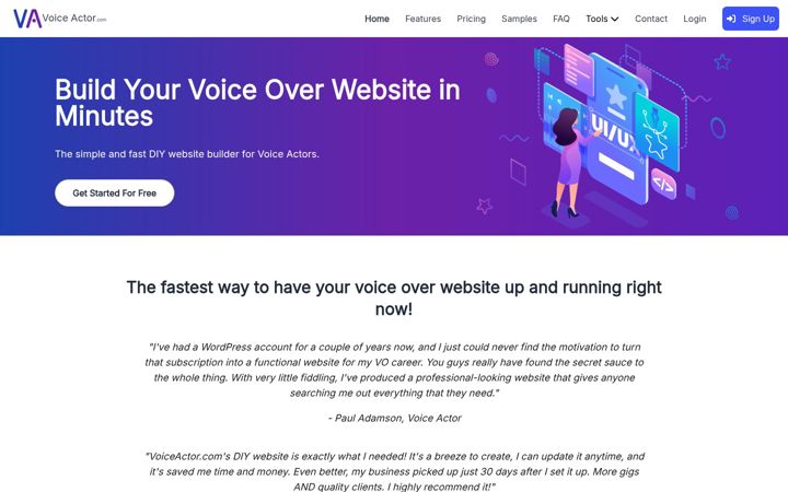 Screenshot of voiceactor.com