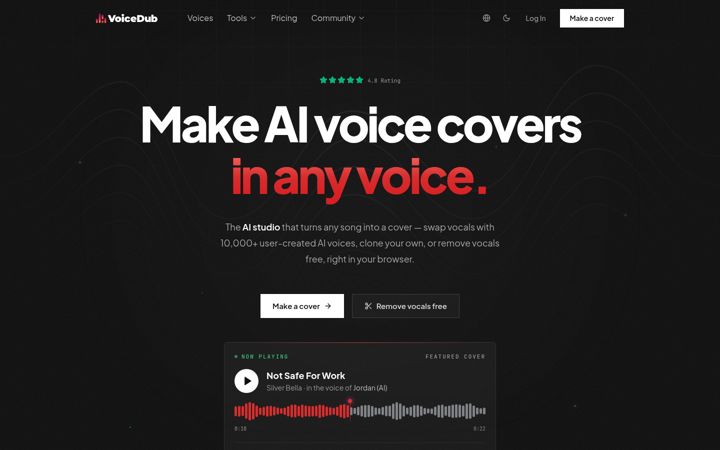 Screenshot of voicedub.ai