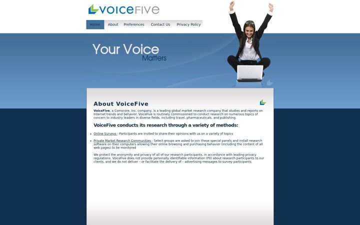 Screenshot von voicefive.com