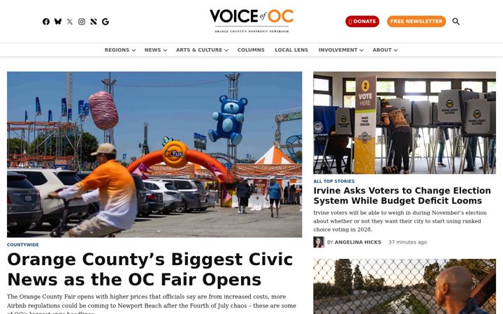 Screenshot of voiceofoc.org