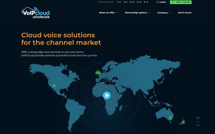 Screenshot stránky voipcloud.online