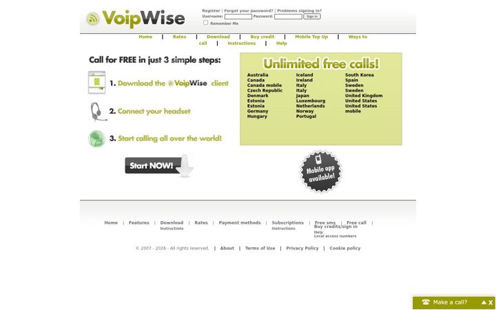 Screenshot of voipwise.com