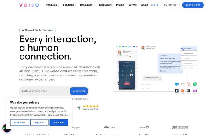 Screenshot of voiso.com