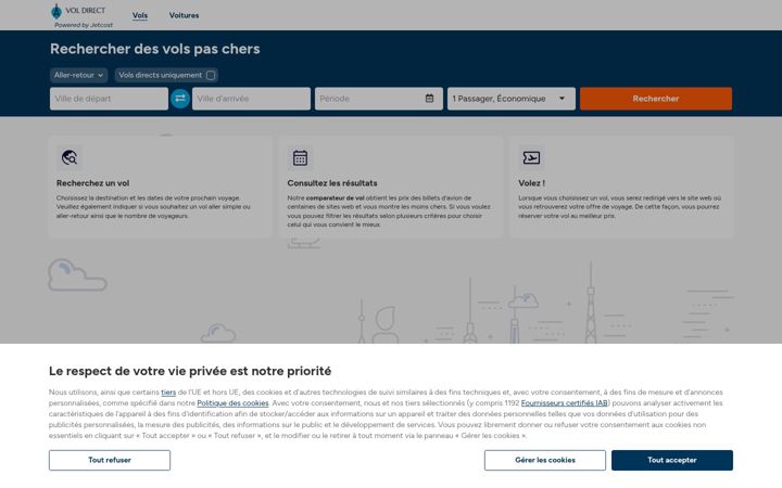 Screenshot of vol-direct.fr