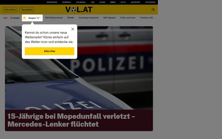 Skärmbild av vol.at