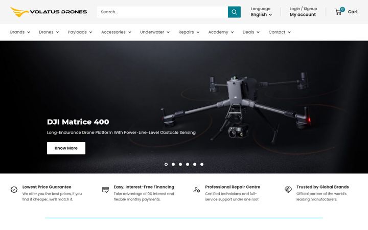 Screenshot of volatusdrones.ca