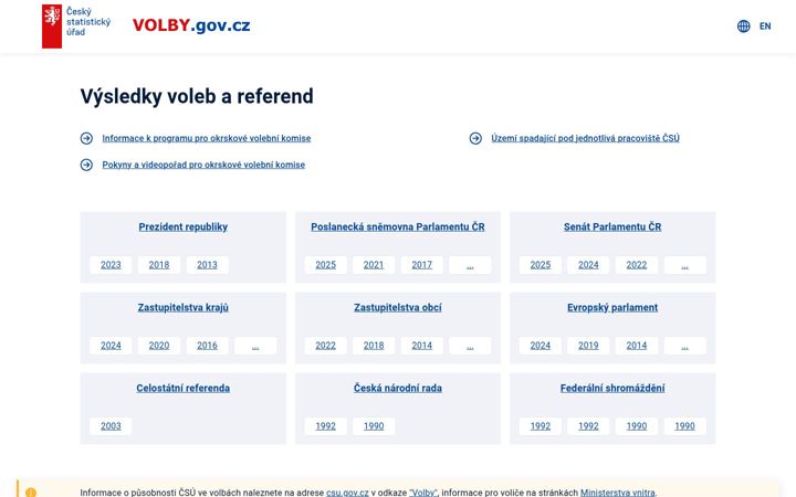 Screenshot of volby.cz