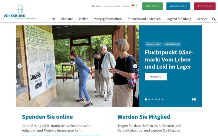 Screenshot of volksbund.de